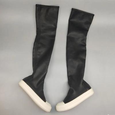 Black Thigh High Boot Soft Real Leather Luxurious Shoe