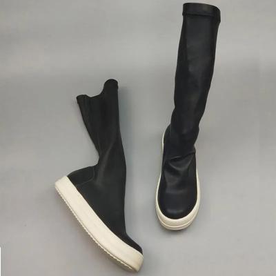 Black Thigh High Boot Soft Real Leather Luxurious Shoe