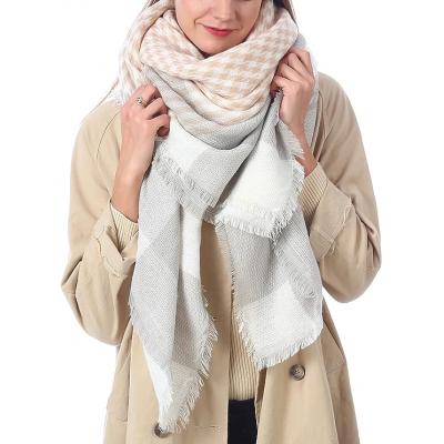 Classic fringe plaid scarf